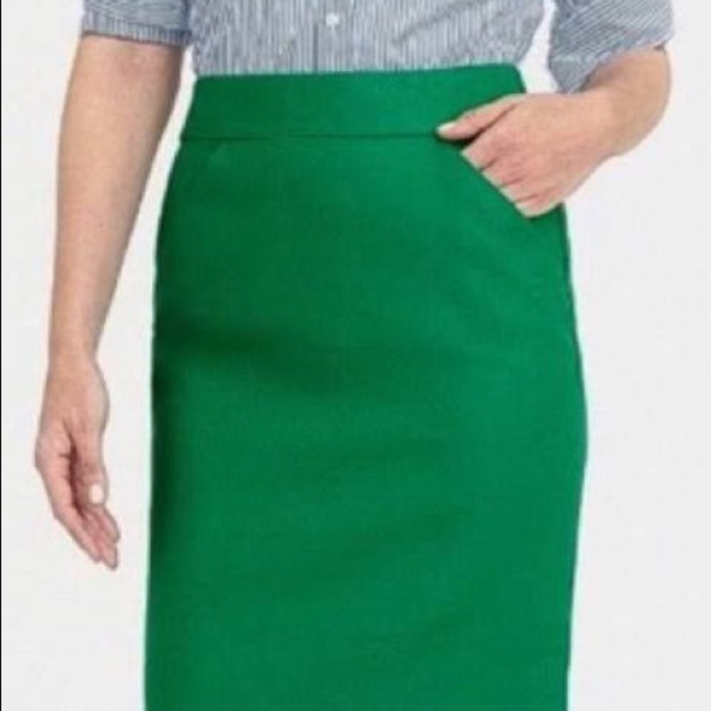 J Crew Green Pencil Skirt with Pockets!